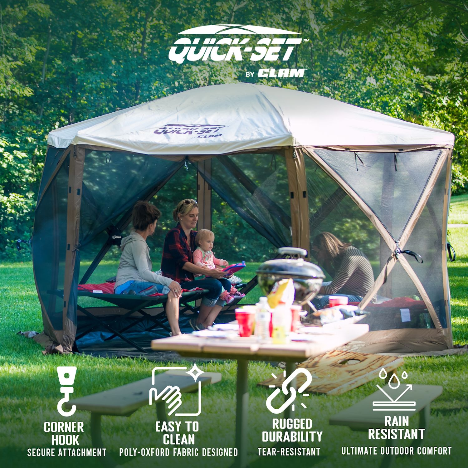 Bolle Quickset-Traveler Shelter – 6x6 Ft Pavillon Mit Moskitonetz & Regenschutz