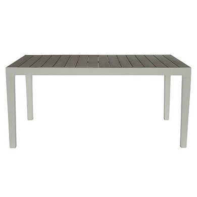 Keter Harmony White Cappuccino Modern Outdoor Patio Resin Dining Table - 226342