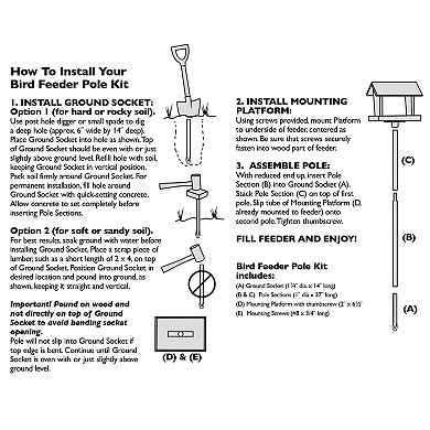 Woodlink 25276 HDPOLE 3 Piece 72 Inch Bird Feeder Birdhouse Mounting Pole Kit