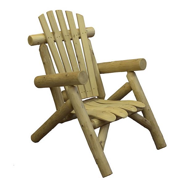 Lakeland Mills Country Cedar Log Wood Outdoor Porch Patio Lounge Chair Natural - Wooden Log Patio Furniture