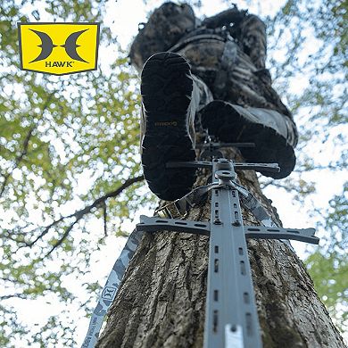 Hawk Helium Hunting Treestand Portable Climbing Sticks w/ Fold Up Steps, 3 Pack