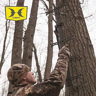 Hawk Helium Hunting Treestand Portable Climbing Sticks w/ Fold Up Steps, 3 Pack