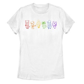 Juniors' Animal Crossing Pride Rainbow Graphic Tee