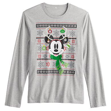 Disney's Mickey Mouse Men's Fairisle Holiday Graphic Tee by Family Fun™