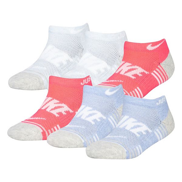 Girls Nike 6-Pack Core No Show Striped Socks