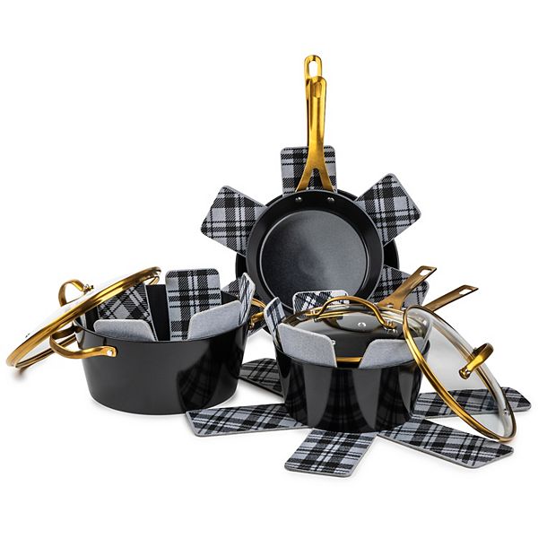 Brooklyn Steel Co 12 Piece Nonstick Cookware Set - Premium Durable Pressed  Non Stick Pots and Pans Kitchen Cooking Set - Apartment Essentials