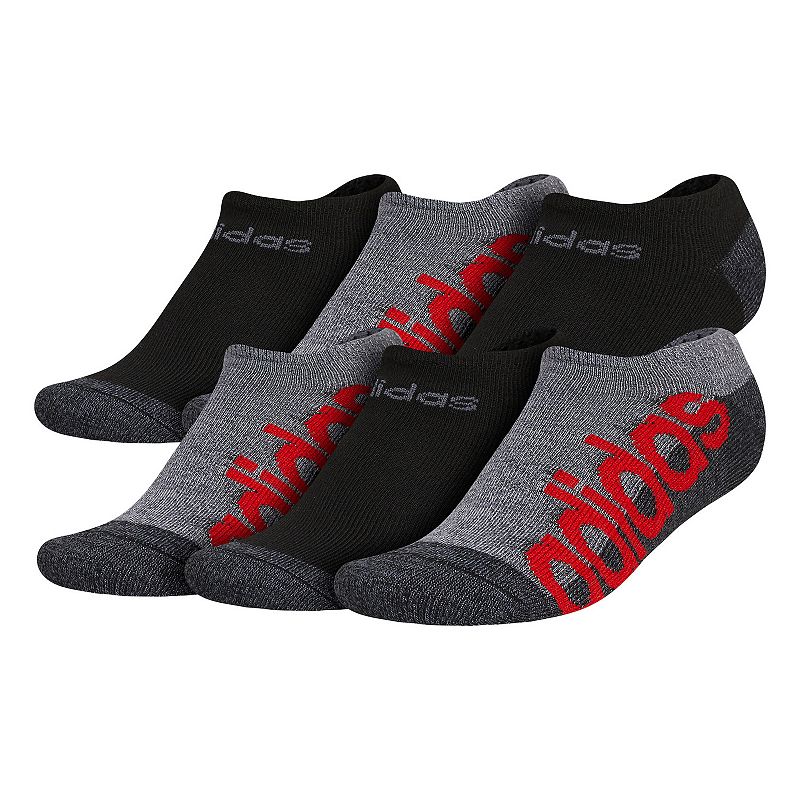 Boys adidas Superlite Linear II 6-Pack No Show Socks, Boys, Size: Medium, 