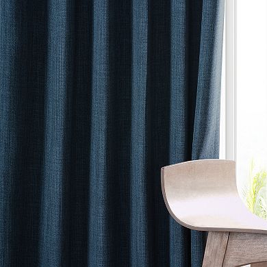 EFF Monochromatic Faux Linen Room Darkening 2-pack Window Curtain Set