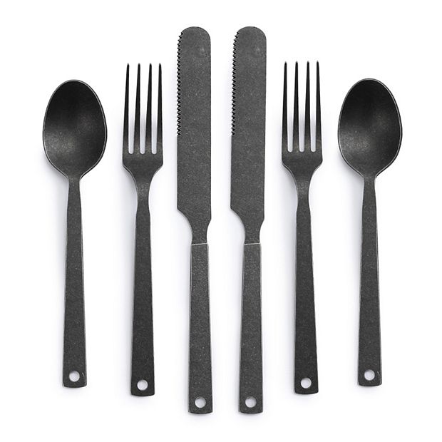 Matte Black Flatware Sets, 4-16 Piece Set