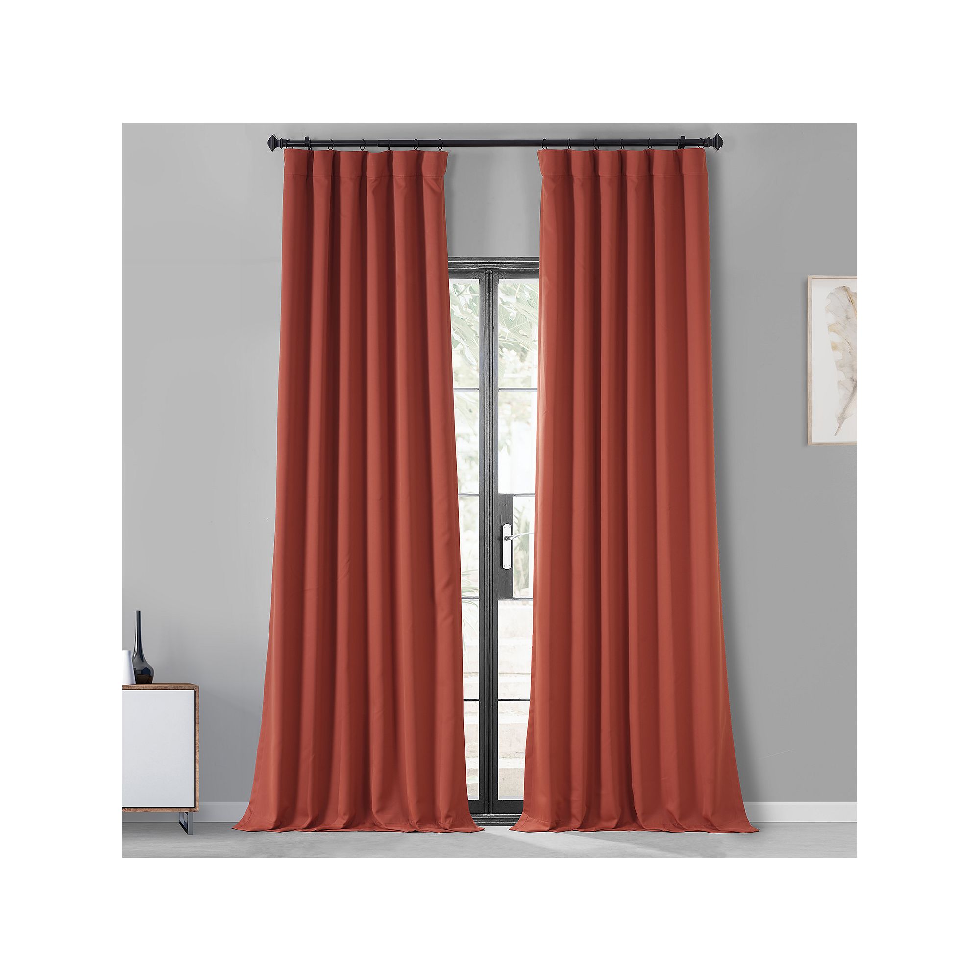 EFF Performance Woven Blackout 2-pack Window Curtain Set, Sunset Orange