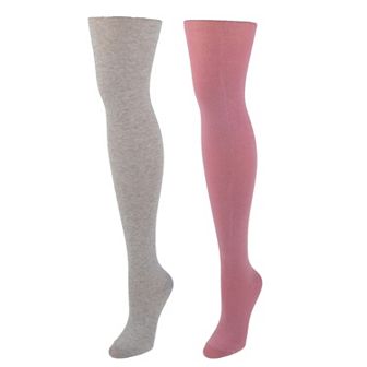 Girls Elli by Capelli 2-Pack Heathered Metallic and Solid Sweater Knit Tights