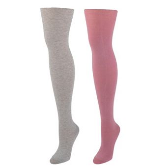 Girls Elli by Capelli 2-Pack Heathered Metallic and Solid Sweater Knit Tights