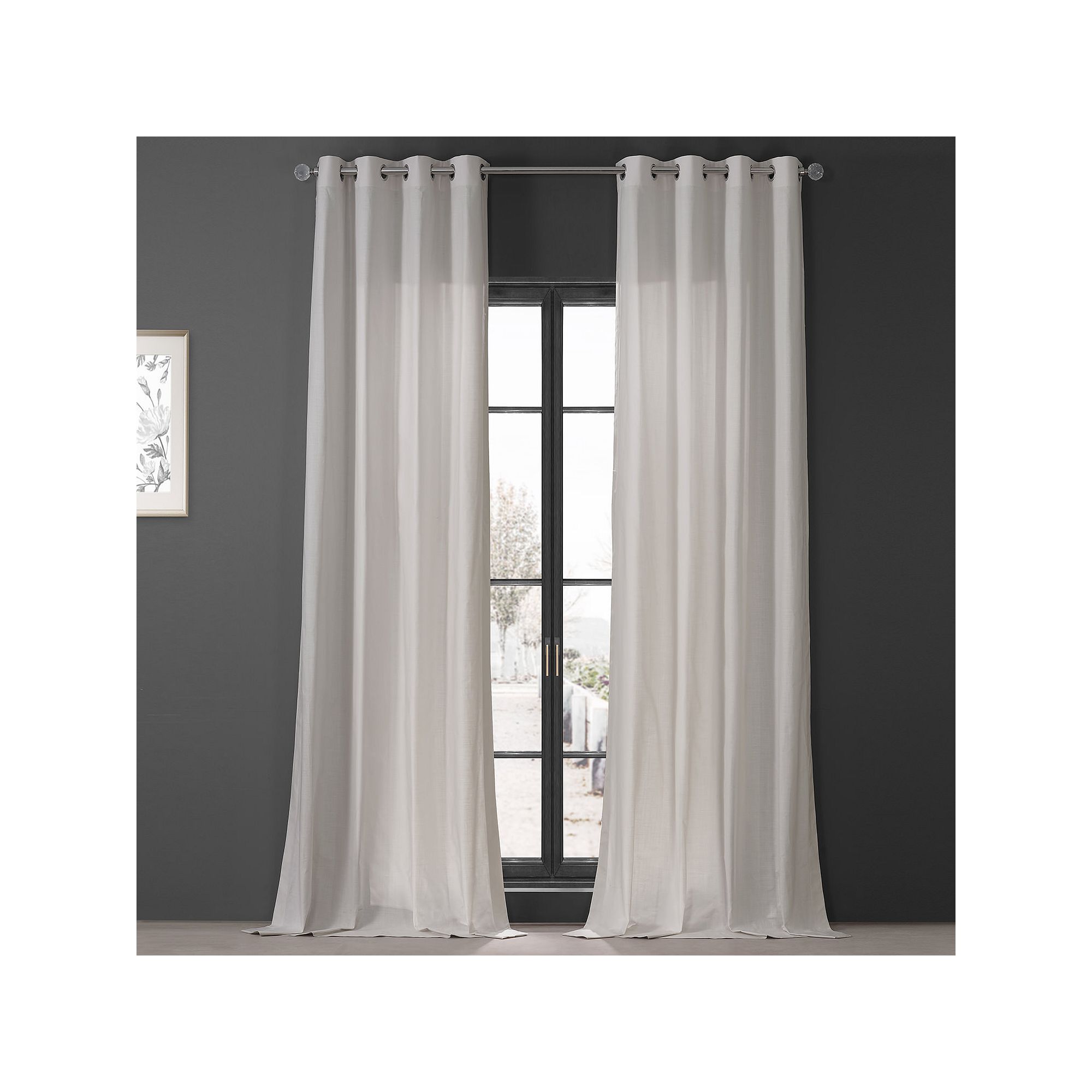 EFF Dune Cotton Light Filtering Grommet 2-pack Window Curtain Set, Supreme 