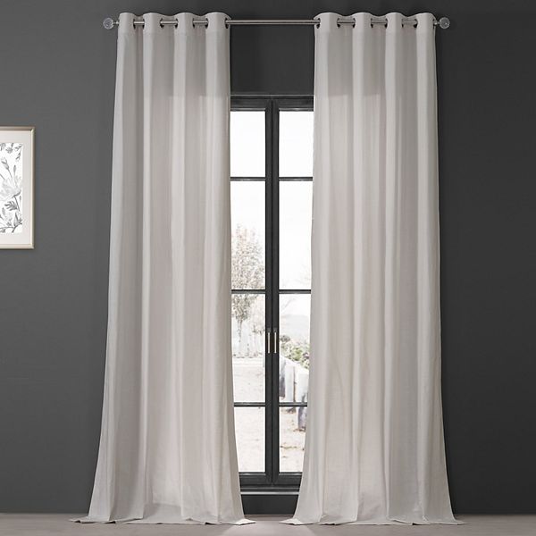 Supreme Cream Dune Textured Solid Cotton Grommet Curtain Pair (2 Panels), Supreme Cream, 50W X 96L