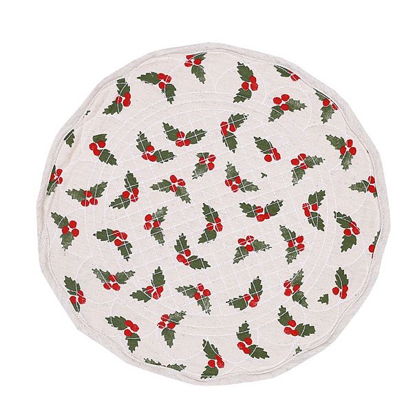 St. Nicholas Square® Reversible Quilted Holly Placemat