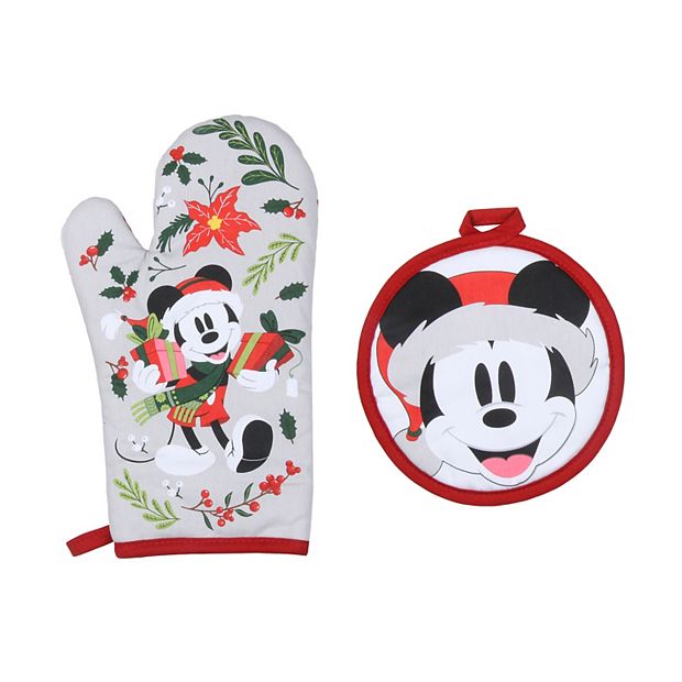 Chef Mickey Mouse, 3 Pack, Kitchen Set Oven Mitt Pot Holder Dish Towel,  Green 