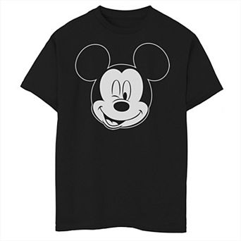 Disney's Mickey Mouse Boys 8-20 Large White Outline Winking Face Graphic Tee