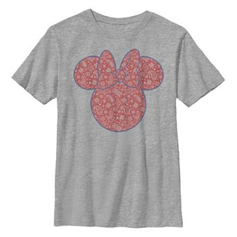 Disney's Mickey & Friends Minnie Mouse Boys 8-20 Red Paisley Fill Graphic Tee
