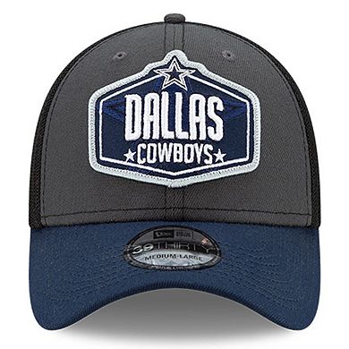 Men's New Era Graphite/Navy Dallas Cowboys 2021 NFL Draft Trucker 39THIRTY Flex Hat
