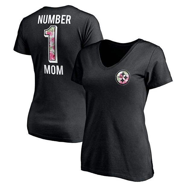 Fanatics Steelers Women's #1 Mom V-Neck Short Sleeve T-Shirt - S