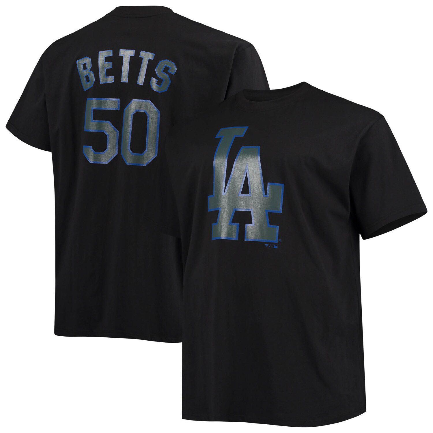 Majestic Threads Men's Mookie Betts Royal Los Angeles Dodgers Name Number Tri-Blend T-Shirt - Royal