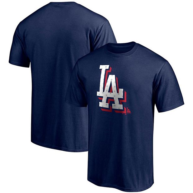 Men's Fanatics Branded Navy Los Angeles Dodgers Red White and Team Logo T- Shirt
