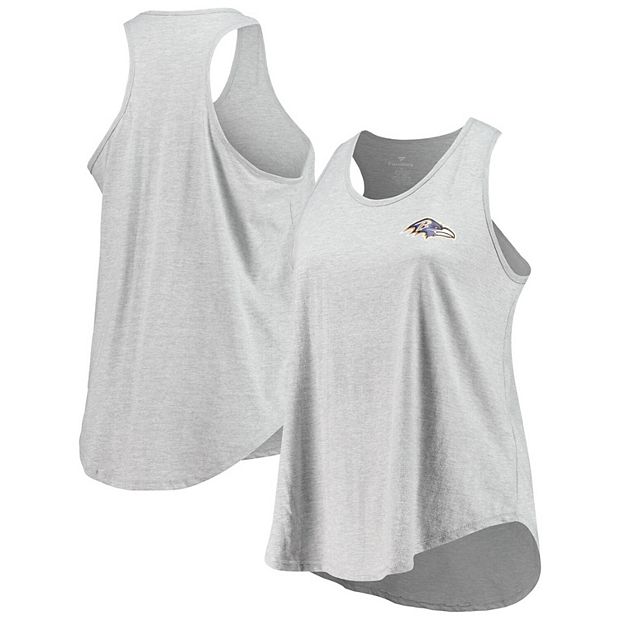 Women's Fanatics Branded Gray Baltimore Ravens Plus Size Racerback