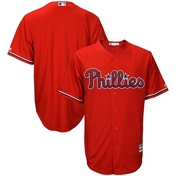 Men's Majestic Red Philadelphia Phillies Alternate Official Cool Base Jersey