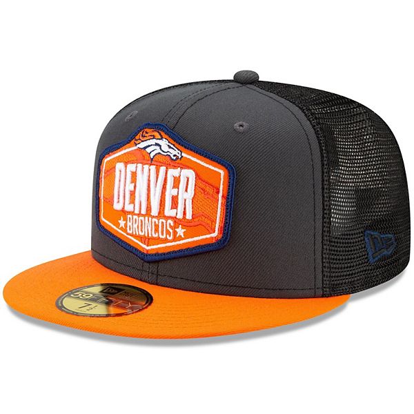 Men's New Era Graphite/Orange Denver Broncos 2021 NFL Draft On-Stage  59FIFTY Fitted Hat