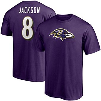 Men's Fanatics Branded Lamar Jackson Purple Baltimore Ravens Player Icon Name & Number T-Shirt