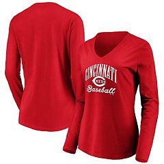 Women's Nike Black Cincinnati Reds Big Swoosh Tri-Blend Scoop Neck T-Shirt Size: Medium