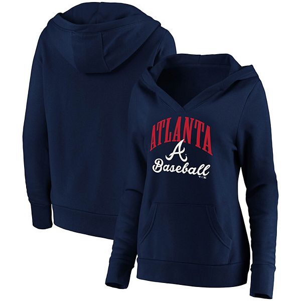 Boston Red Sox Fanatics Branded Women's Victory Script Crossover Neck Pullover Hoodie - Navy