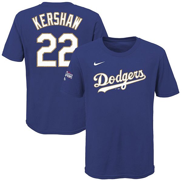 Clayton Kershaw Los Angeles Dodgers Nike Youth Name & Number T-Shirt - Royal