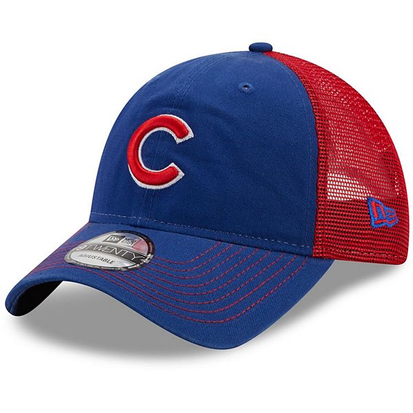 Men's New Era Royal/Red Chicago Cubs Team Fronted Trucker 9TWENTY ...