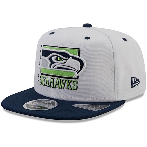 Men's Seattle Seahawks New Era Navy Old School Golfer Trucker Snapback Hat