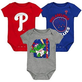 Newborn & Infant Red/Royal/Gray Philadelphia Phillies Change Up 3-Pack Bodysuit Set