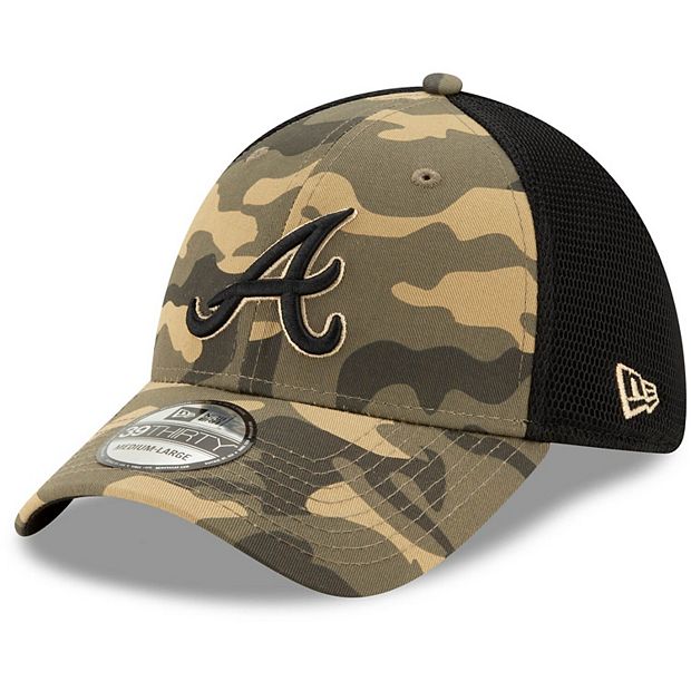 Men's New Era Camo/Black Atlanta Braves Tonal Neo 39THIRTY Flex Hat