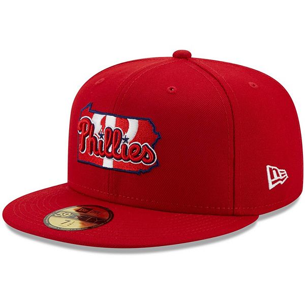 Men's New Era Red Philadelphia Phillies Local II 59FIFTY Fitted Hat