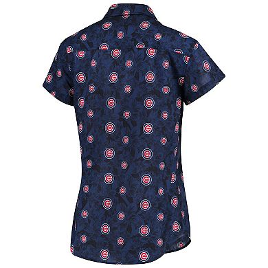 Women's FOCO Royal Chicago Cubs Floral Button Up Shirt