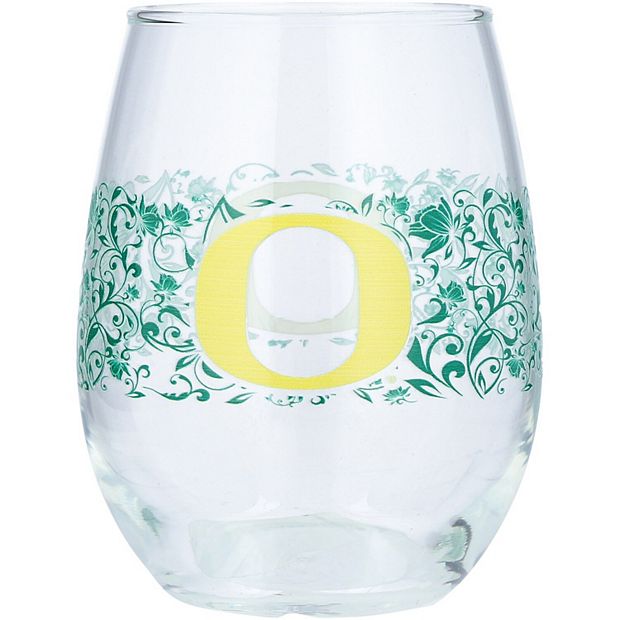 Floral Wine Glasses, Floral Stemless Wine Glasses