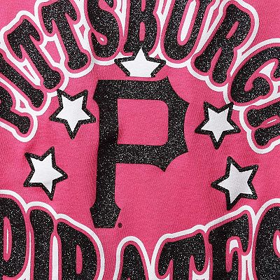 Girl s Youth New Era Pink Pittsburgh Pirates Jersey Stars V Neck T Shirt