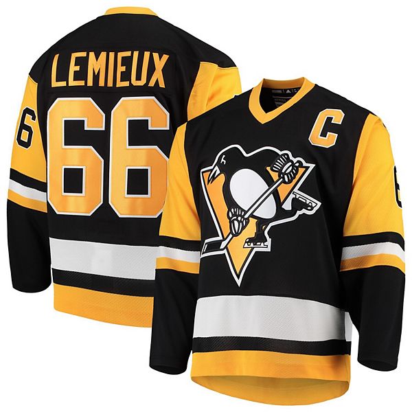 Vintage Mario Lemieux #66 Pittsburgh Penguins Black CCM Jersey Mens XL