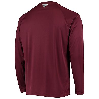 Men's Columbia PFG Maroon Virginia Tech Hokies Terminal Tackle Omni-Shade Long Sleeve T-Shirt