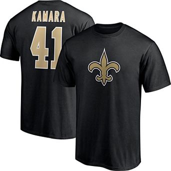 Men's Fanatics Branded Alvin Kamara Black New Orleans Saints Player Icon Name & Number T-Shirt