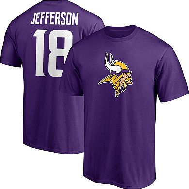 Men's Fanatics Branded Justin Jefferson Purple Minnesota Vikings Player Icon Name & Number T-Shirt