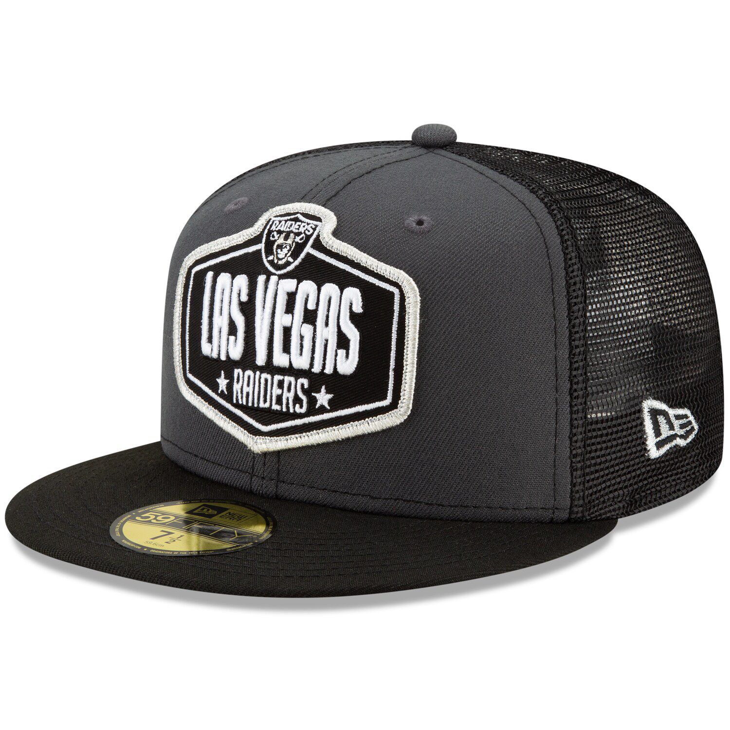 Men's New Era Stone/Black Las Vegas Raiders 2023 NFL Draft On Stage 59FIFTY  Fitted Hat 