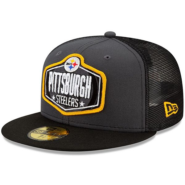 Men's New Era Graphite/Black Pittsburgh Steelers 2021 NFL Draft On-Stage  59FIFTY Fitted Hat