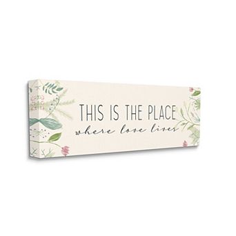 Stupell Home Decor Where Love Lives Floral Canvas Wall Art