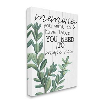 Stupell Home Decor Make Memories Now Canvas Wall Art
