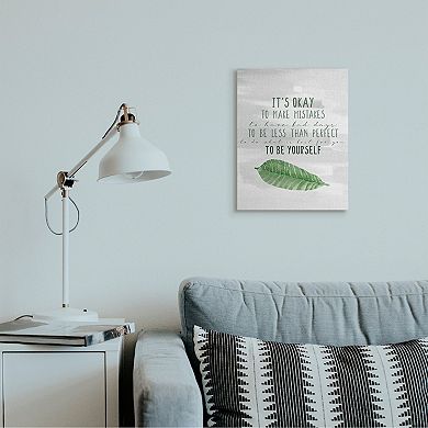 Stupell Home Decor Motivational Okay to Make Mistakes Green Leaf Unframed Wall Decor